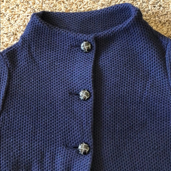 Navy Jacket with Wood buttons 2X - Picture 2 of 3